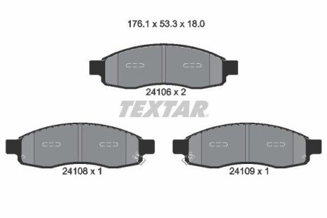 Передні тормозні (гальмівні) колодки textar 2410601 на Infiniti Qx56