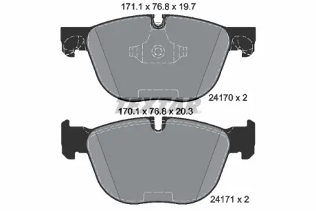 Передние тормозные колодки textar 2417001