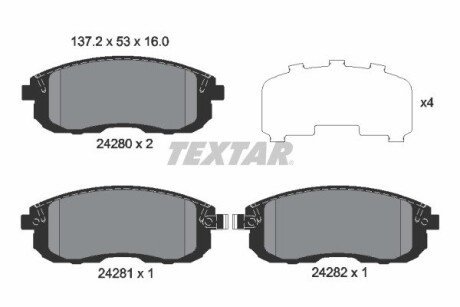 Передние тормозные колодки textar 2428001 на Сузуки Сх4