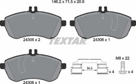 Передние тормозные колодки textar 2430601