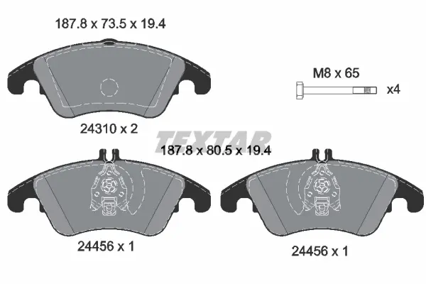 Передние тормозные колодки textar 2431001