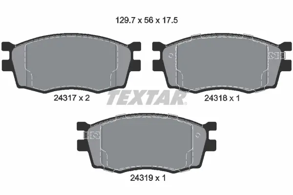 Передние тормозные колодки textar 2431701