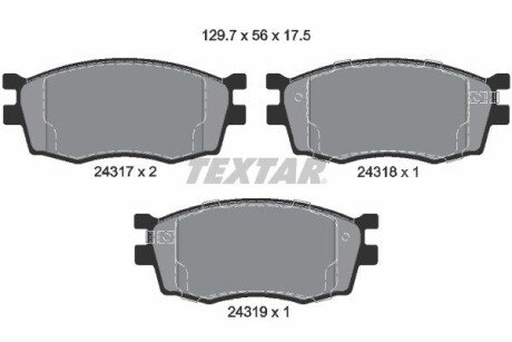 Передние тормозные колодки textar 2431701 на Киа Рио 2