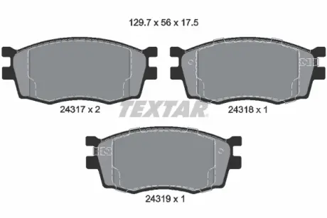 Передние тормозные колодки textar 2431701