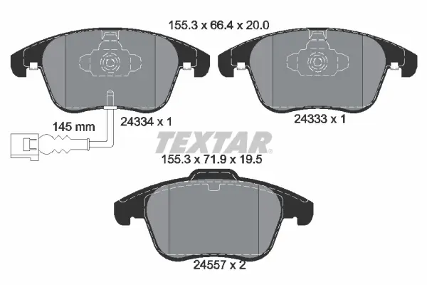Передні тормозні (гальмівні) колодки Textar 2433401 (фото 1)
