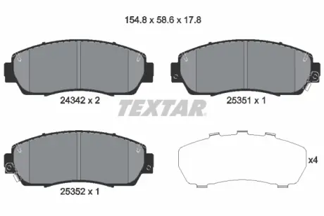 Передние тормозные колодки textar 2434201