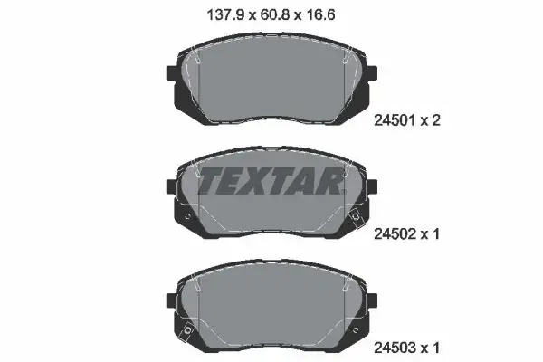 Передние тормозные колодки textar 2450101