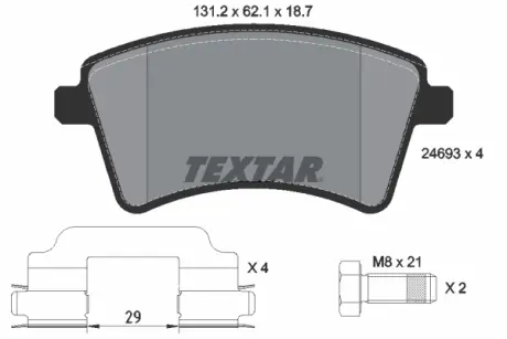 Передні тормозні (гальмівні) колодки Textar 2469301