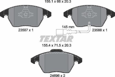 Передні тормозні (гальмівні) колодки textar 2469602