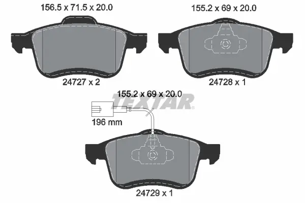 Передні тормозні (гальмівні) колодки Textar 2472701 (фото 1)