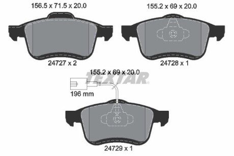 Передние тормозные колодки textar 2472701 на Фиат Добло