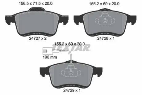 Передні тормозні (гальмівні) колодки Textar 2472701