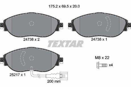 Передні тормозні (гальмівні) колодки textar 2473803