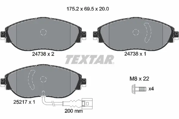 Передні тормозні (гальмівні) колодки Textar 2473803 (фото 1)