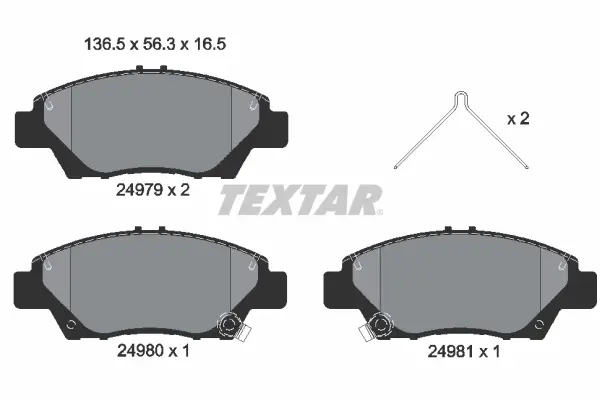 Передние тормозные колодки textar 2497901