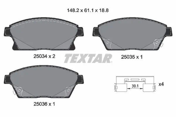Передні тормозні (гальмівні) колодки Textar 2503401 (фото 1)