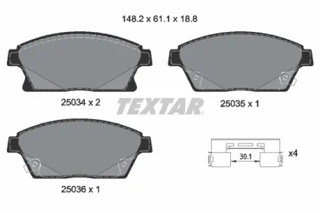 Передние тормозные колодки textar 2503401