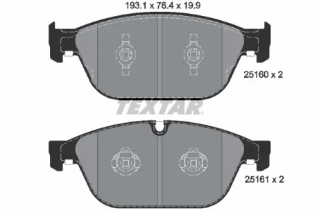 Передние тормозные колодки textar 2516002