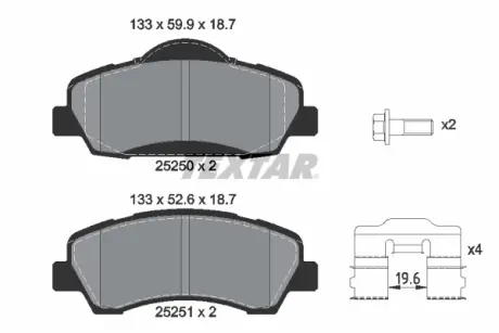 Передні тормозні (гальмівні) колодки Textar 2525001
