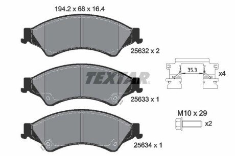 Передні тормозні (гальмівні) колодки textar 2563201 на Форд Рейнджер