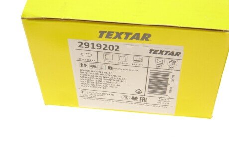 Передние тормозные колодки textar 2919202