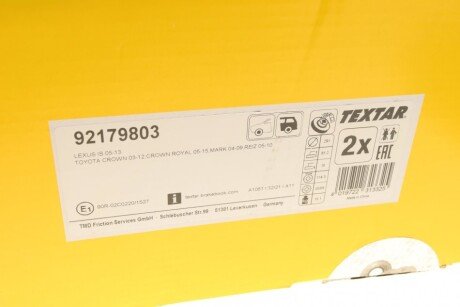 Тормозной диск textar 92179803