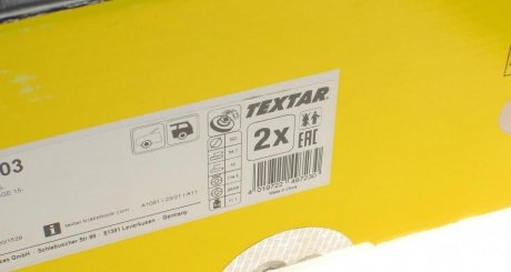Тормозной диск textar 92294903