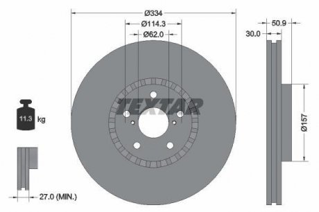 Вентилируемый тормозной диск textar 92147903