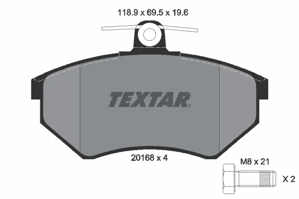 Тормозные колодки textar 2016804