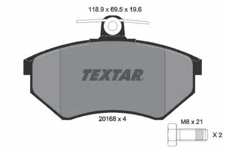 Тормозные колодки textar 2016804