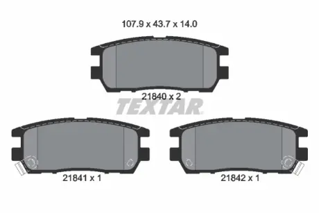 Тормозные колодки textar 2184002