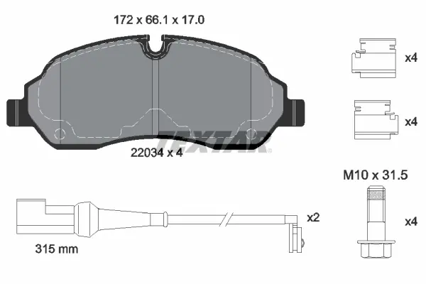 Тормозные колодки textar 2203401