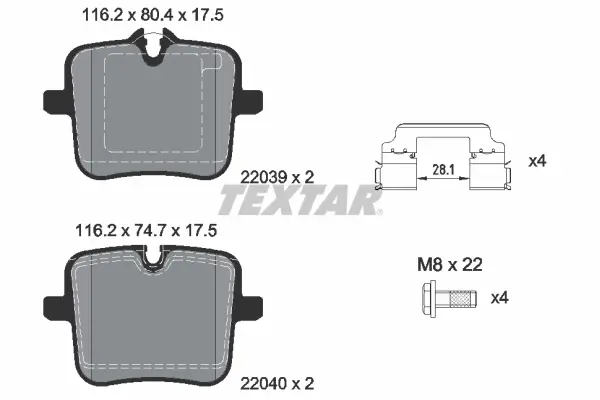 Тормозные колодки textar 2203901