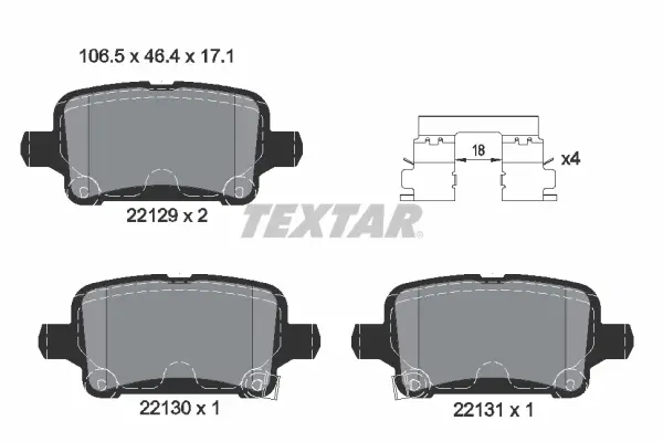 Тормозные колодки textar 2212901
