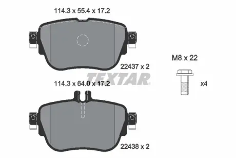 Тормозные колодки textar 2243701