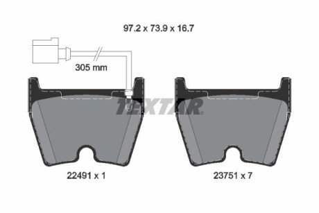 Тормозні (гальмівні) колодки textar ""2249101"