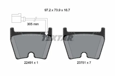 Тормозні (гальмівні) колодки Textar ""2249101"