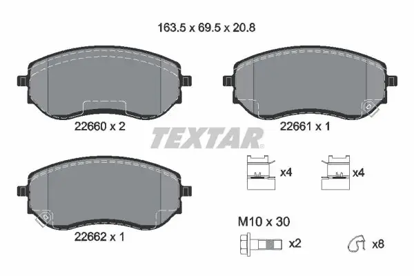 Тормозные колодки textar 2266001