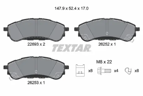 Тормозные колодки textar 2269301 Форд Рейнджер