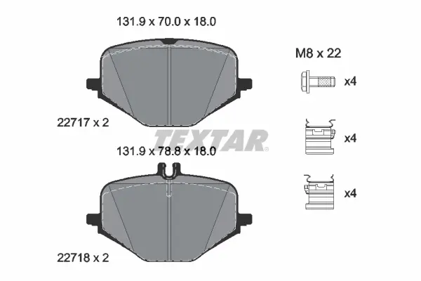 Тормозные колодки textar ""2271701"