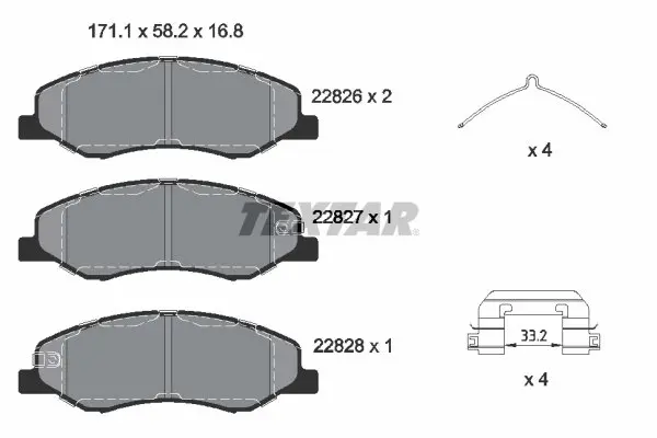 Тормозные колодки textar 2282601