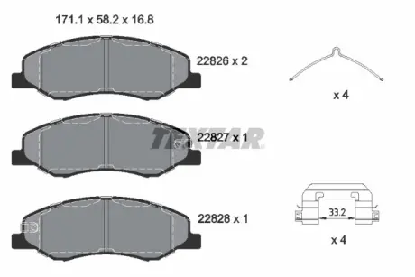 Тормозные колодки textar 2282601