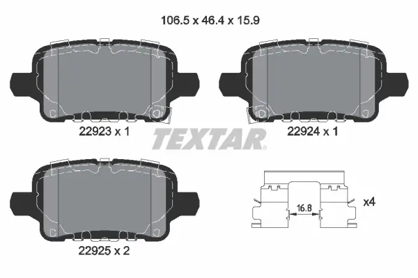 Тормозные колодки textar 2292301