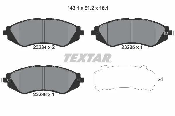 Тормозные колодки textar 2323401