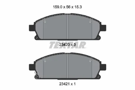 Тормозные колодки textar 2342006 Infiniti