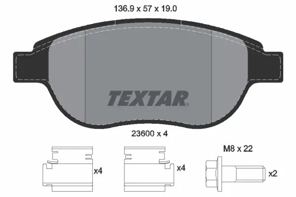 Тормозні (гальмівні) колодки Textar 2360001 (фото 1)