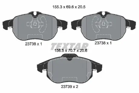 Тормозные колодки textar 2373807
