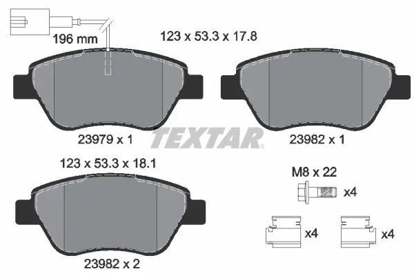 Тормозные колодки textar 2397901