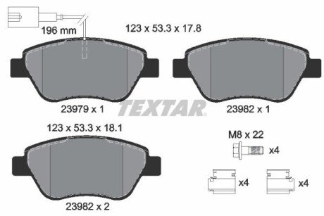 Тормозні (гальмівні) колодки textar 2397901 на Фиат Палио