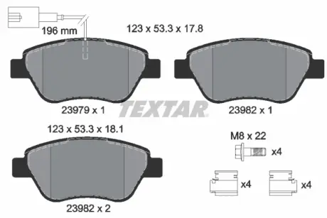 Тормозные колодки textar 2397901